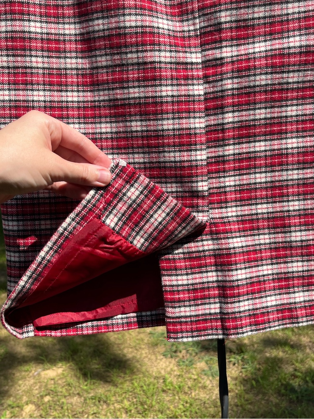 2007 Gymboree Retro Red Plaid Midi Pencil Skirt Size 6 Academia Cotton Holiday - Picture 7 of 8
